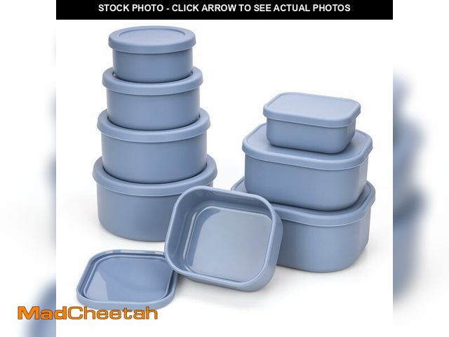 Lot 74-13538953 - 100% Silicone Food Storage Containers with Lids, 8 Pack, 10oz to 51oz, Reusable Leakproof Nesting &a...