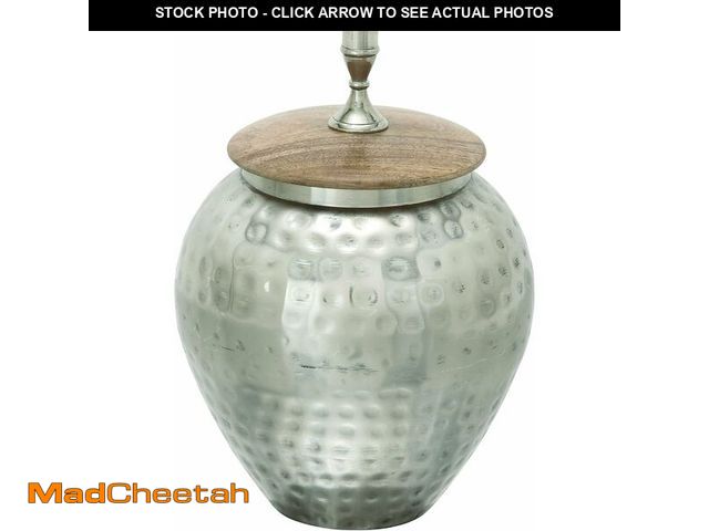 Lot 74-12827687 - Deco 79 Metal Living Room Decorative Jars Decorative Container, Jar with Lid 8" x 8" x 12", Silver -...