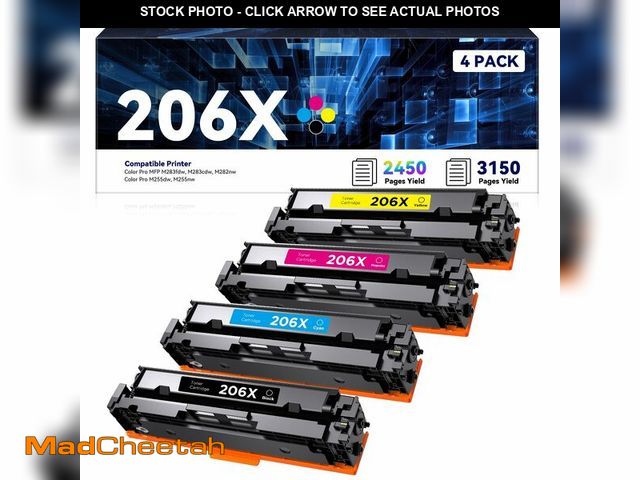 Lot 74-12449576 - 206X Toner Cartridge 4 Pack High Yield Replacement for HP 206X 206A Compatible with Laserjet Pro MFP...