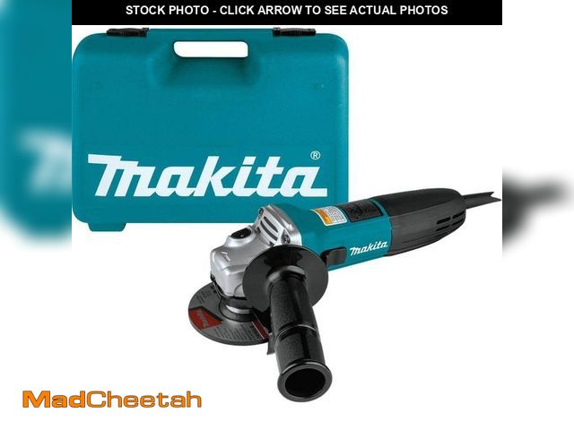 Lot 74-12672401 - (MISSING BLADE,CASE) Makita 6 Amp Corded 4 in. Lightweight Angle Grinder with Grinding Wheel, Wheel ...
