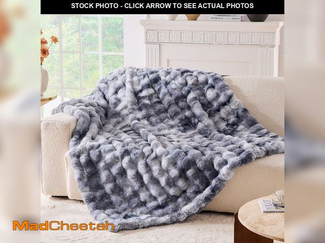 Lot 74-14378513 - BENVWE Fluffy Faux Fur Throw Blanket for Couch - Soft, Plush, Thick, Cozy, Fuzzy Luxury Minky Bubble...