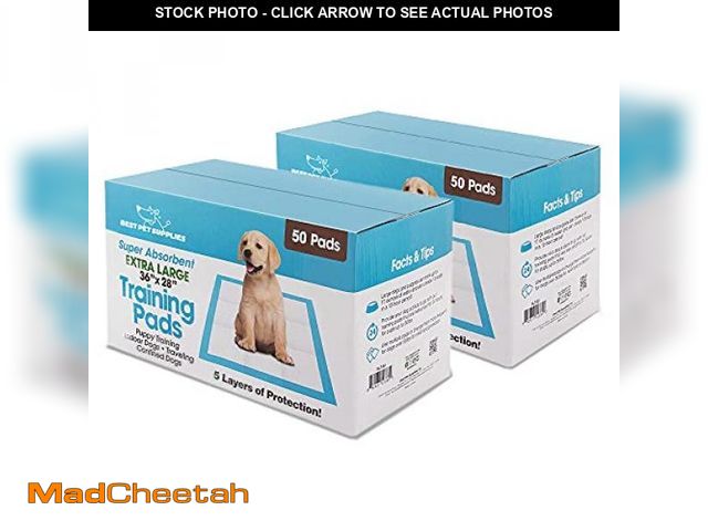 Lot 74-12098050 - Best Pet Supplies Puppy Pads - Disposable, Dog Training Potty, Super Absorbent Blue Puppy Pee Pads f...