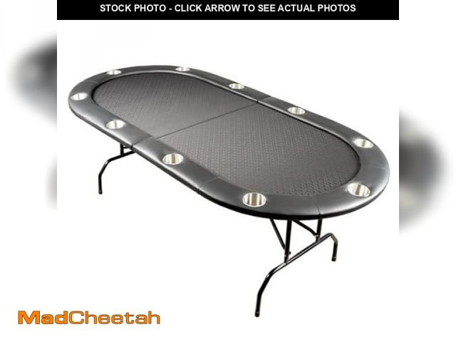 Lot 74-12205212 - Brybelly 10-Person Foldable Poker Table with Suited Speed Cloth and Jumbo Stainless Steel Cupholders...