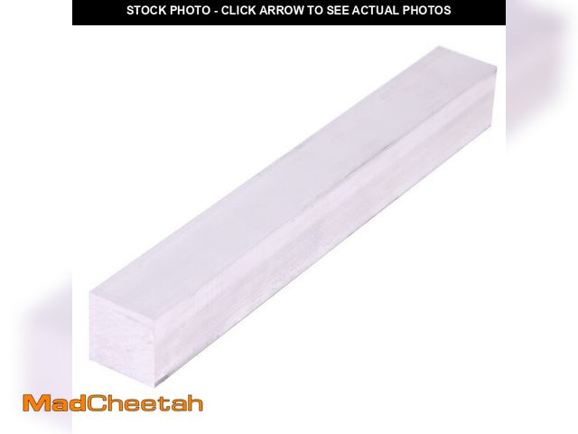 Lot 74-14055363 - 1-1/2" X1-1/2 Square Aluminum BAR 12" Long +0/ -.05" 6061 General Purpose Plate,T6511 Solid New Mill...