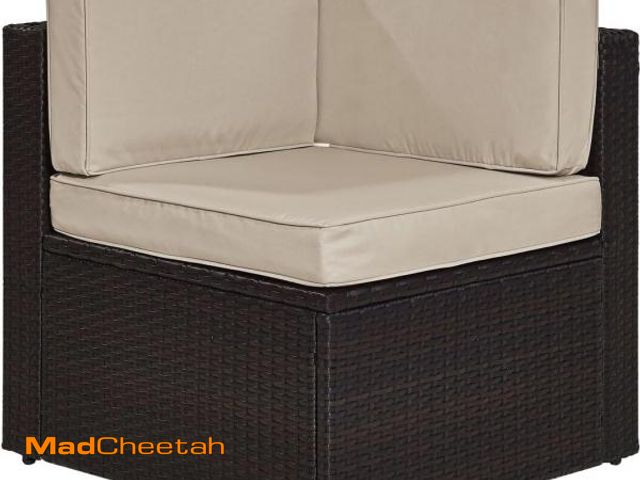 Lot 74-12510044 - Crosley Furniture Palm Harbor Corner Outdoor Sectional Chair, Wicker Patio Chairs for Porch, Deck, B...