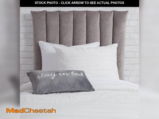 Lot 74-12223013 - Dormify Channeled Cushioned Wall Mounted Headboard | Light Grey | Twin/Twin XL | 34" x 40" | Bedroom...
