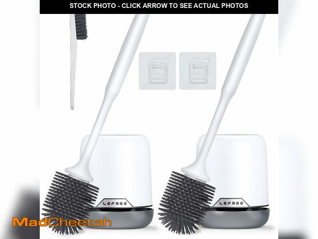 Lot 74-14299081 - Lefree 2 Pack Silicone Toilet Brush Set with Ventilated Holder, Floor Standing &amp; Wall Mounted To...