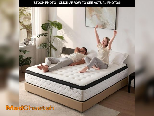 Lot 74-12422219 - King Size Mattress 12 Inch - Medium Firm Hybrid Memory Foam Mattress with Individual Pocket Springs ...