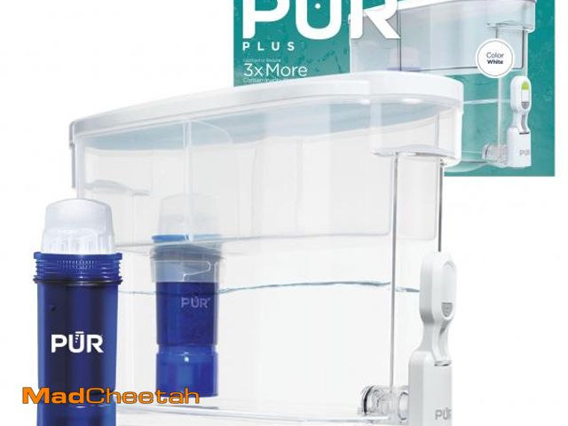 Lot 74-12395193 - PUR PLUS 30-Cup Water Filter Dispenser with 1 Lead-Reducing PUR PLUS Filter, Dishwasher Safe, Powerf...