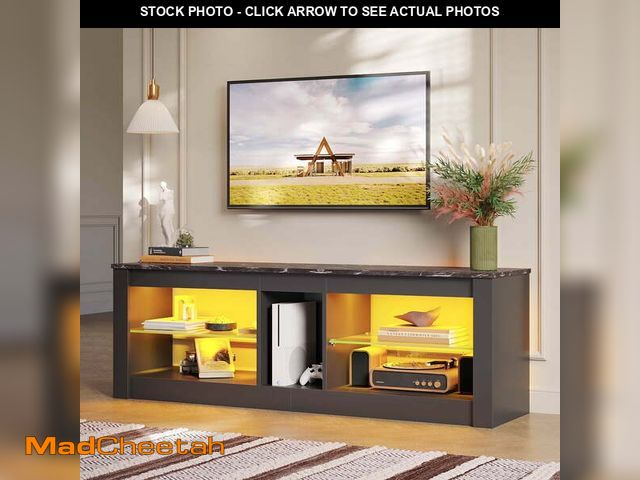 Lot 74-14608562 - Bestier LED TV Stand for 65 inch TVs, Entertainment Center with Storage,TV  Console Table for Living...