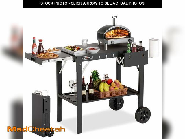 Lot 74-14436912 - PARGRILL Outdoor Folding Grill Cart with Pull-Out Side Table, Griddle Stand Fit 17 Inch or 22 Inch, ...