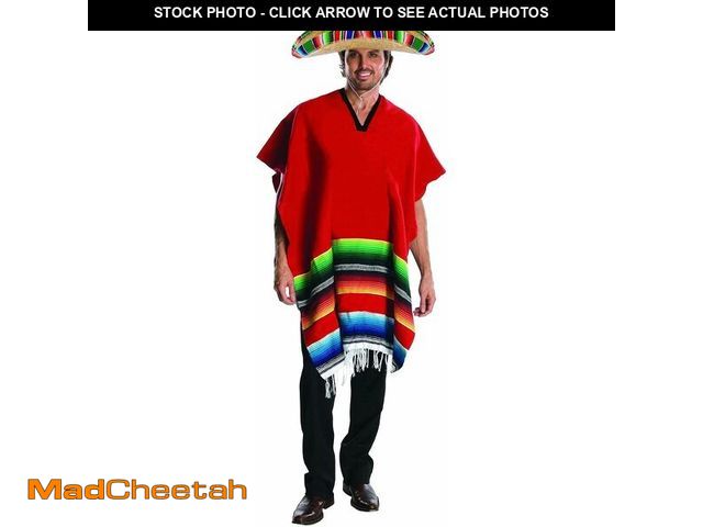 Lot 74-14349699 - Rubies Hombre Poncho And Hat Costume for Adults, Men's Standard Size 36-38 - UNUSED