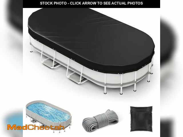 Lot 74-14270915 - Oval Winter Pool Cover 9 x 18 FT, Upgraded 420D Heavy Duty Pool Covers for Above Ground Pool with Wi...