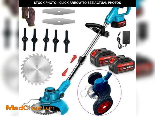 Lot 74-12144445 - Susuzi 21V Electric Cordless Grass String Trimmer Lawn Edger Weed Wacker Cutter with Wheels - USED