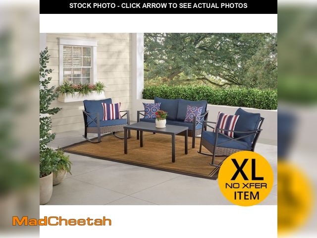 Lot 74-14242375 - Hampton Bay Mayfield Park 4-Piece Wicker Patio Deep Seating Set With Cushion - UNUSED