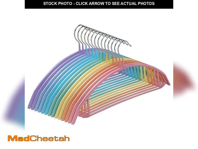 Lot 74-14211505 - MOPALL Clothes Hangers 14 Pack, Non Slip PVC Coating Metal Sweater Hanger Shoulder Bump Free, 16.5 i...
