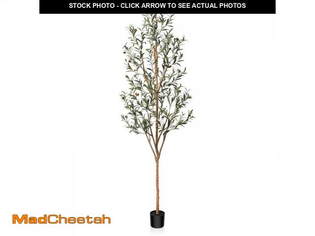 Lot 74-12540642 - Kazeila Artificial Olive Tree 7FT Tall Faux Silk Plant for Home Office Decor Indoor Fake Potted Tree...