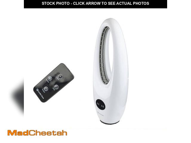 Lot 74-13691499 - Comfort Zone 28 in. Tall. 5 in. Diameter Base, 3 Speed Bladeless Tower Fan with Oscillation, Timer F...