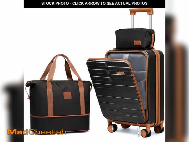 Lot 74-12782184 - Joyway 3-Piece Front Opening Cover Carry-on Luggage Side Hooks TSA Lock Spinner Wheels YKK Zippers -...