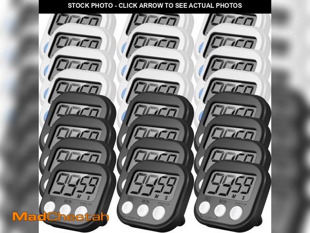 Lot 74-12315098 - Weewooday 24 Pcs Digital Kitchen Timer Magnetic Timer Bulk On/Off Switch Minute Second Count up Coun...