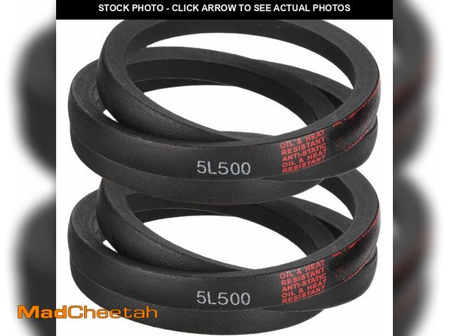Lot 74-14596916 - uxcell 2Pcs 5L500 Classic Wrapped Rubber V-Belt, 50" Outside Circumference x 5/8" Width x 7/16" Thic...