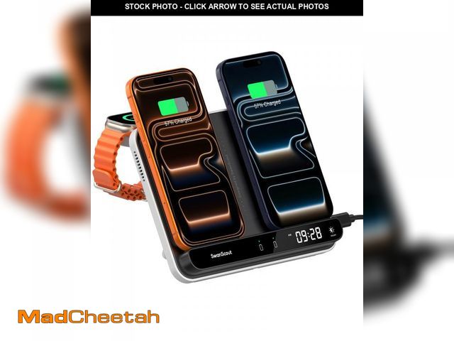 Lot 74-11549138 - Dual Phone Charger, SwanScout 710A, Wireless Charger for iPhone 16/15/14/13/12/11/8/X Series, for Ap...