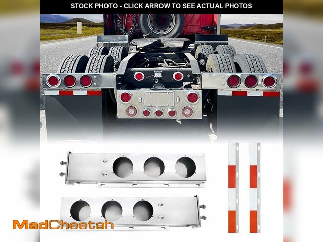 Lot 74-13069133 - Grandroad Auto 30" Stainless Steel Mud Flap Hanger Set for Semi Trucks, Spring Loaded Mud Flap Light...