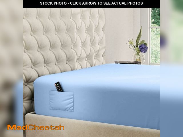 Lot 74-14379846 - DREAMCARE King Fitted Sheet Only - Extra Deep Pocket Fitted Sheet - Fits up to 21 inch Mattress - De...