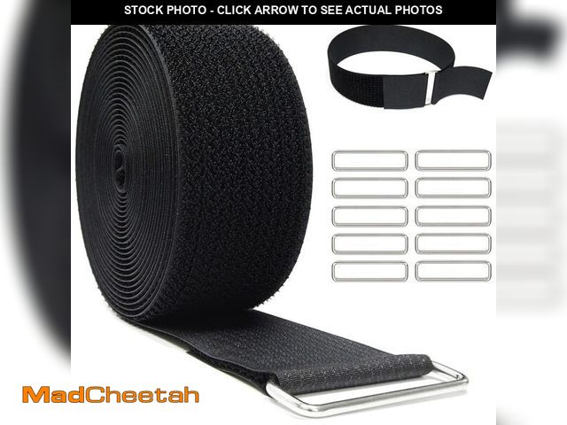 Lot 74-14066756 - YMCRLUX 2" x32ft Reusable Cinch Strap with 20 Metal Buckles, Cut-to-Length Fastening Securing Straps...