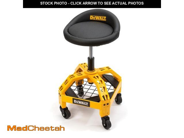 Lot 74-14466599 - DEWALT 24 in. H x 16 in. W x 16 in. D Adjustable Shop Stool with Casters - UNUSED