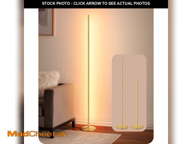 Lot 74-14047222 - EDISHINE LED Corner Floor Lamp, Modern Slim Dimmable Light, Adjustable Height, 57.5" Minimalist Tall...
