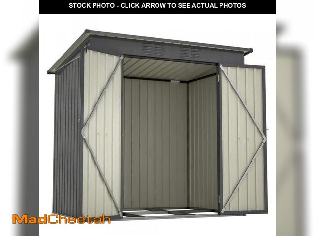 Lot 74-12258561 - Unbranded 6 ft. x 4 ft. Outdoor Metal Storage Shed, All Weather, with Punched Vents for Garden, Back...