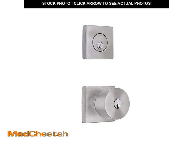 Lot 74-13687549 - Ridgeway Satin Nickel Single Cylinder Door Knob Combo Pack with Square Rose ( 6 pack) - UNUSED