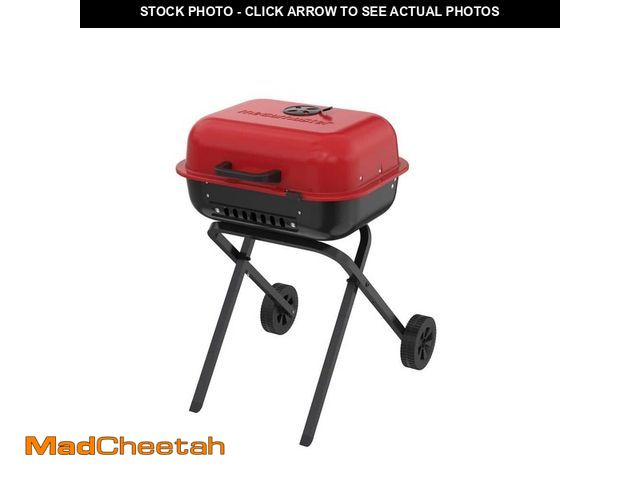Lot 74-12787512 - Megamaster Traverse Portable Charcoal Grill in Red - UNUSED