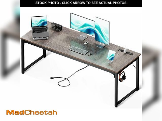 Lot 74-14368602 - Coleshome 71 x 24 Inch Computer Desk with USB Ports, Large Office Desk, Long Study Student Writing D...