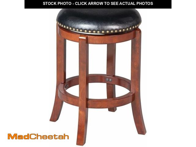 Lot 74-13844399 - Boraam Cordova Counter Height Backless Swivel Kitchen Bar Stool - Cherry - UNUSED