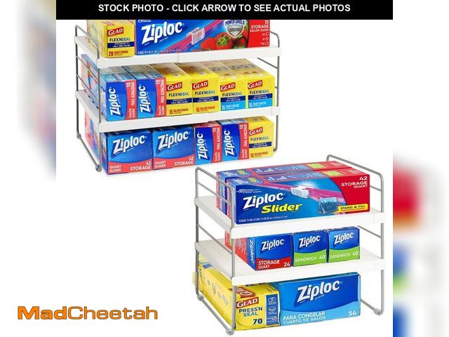 Lot 74-13620935 - 2 Pack Pantry Organization and Storage, Expandable Foil and Plastic Wrap Organizer, Adjustable Kitch...