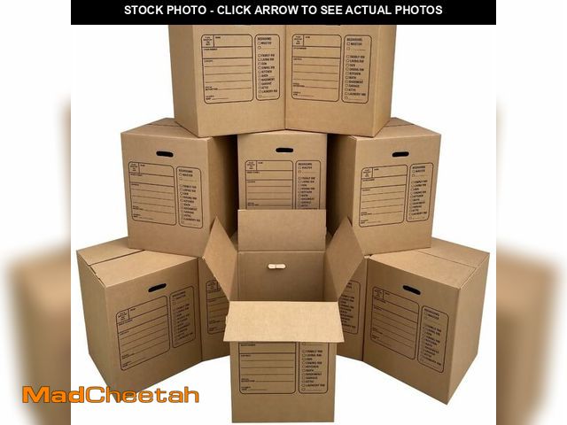 Lot 74-13419187 - Uboxes Moving Boxes with Handles, 10 Premium Large, 18 x 18 x 24, Brown, BOXINDSLAR10 - UNUSED