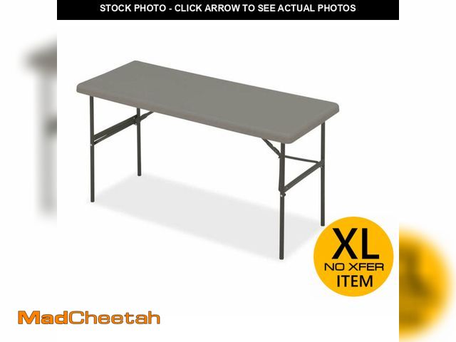 Lot 74-12570682 - Iceberg IndestrucTable Classic Folding Table, 300 lbs Capacity, 60"x24"x29"H, Charcoal - UNUSED