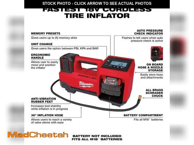 Lot 74-13134164 - Milwaukee M18 18-Volt Lithium-Ion Cordless Electric Portable Inflator (Tool-Only) - UNUSED