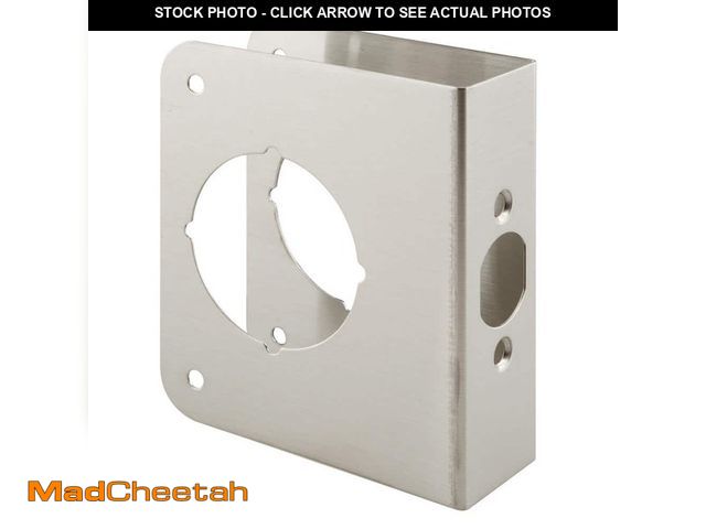 Lot 74-13785353 - Prime-Line 1-3/8 in. x 4-1/2 in. Thick Stainless Steel Lock and Door Reinforcer, 2-1/8 in. Single Bo...