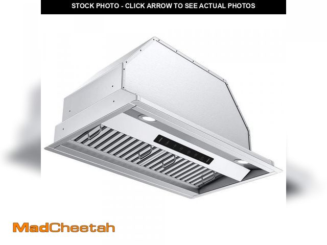 Lot 74-12251762 - VIKIO 36 in. 900 CFM Convertible Insert Range Hood Stainless Steel with Baffle Filters, LED and Gest...