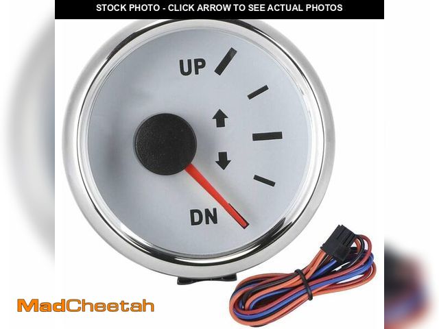 Lot 74-12324354 - Boat Trim Gauge, 52mm/2in Stainless Steel UP-DN Boat Trim Gauge 0-190ohm Trim Tilt Indicator Red Bac...