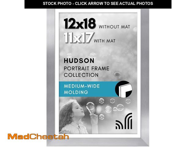 Lot 74-12365704 - Americanflat 12x18 Poster Frame with Shatter-Resistant Glass - Use as 11x17 Frame with Mat or Displa...