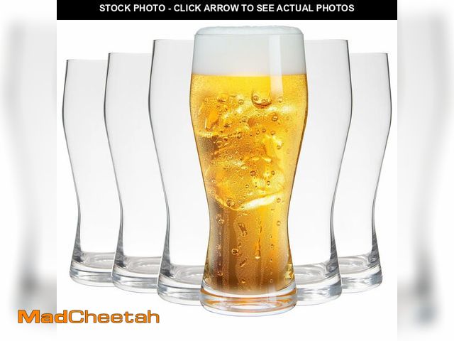 Lot 74-12718261 - UMEIED 20oz Pilsner Beer Glasses Set of 6, Classic Beer Glass, Large Capacity Beer Cup, Stylish Beer...