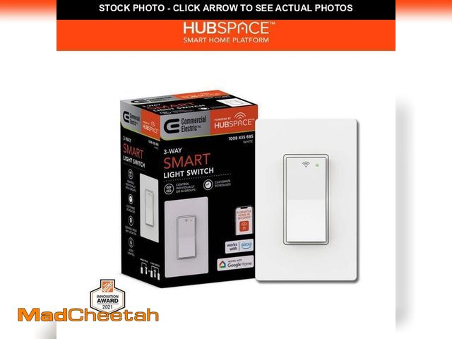 Lot 74-14242284 - Commercial Electric 10 Amp 3-Way Smart Home Specialty Light Switch with Wi-Fi and Bluetooth Technolo...