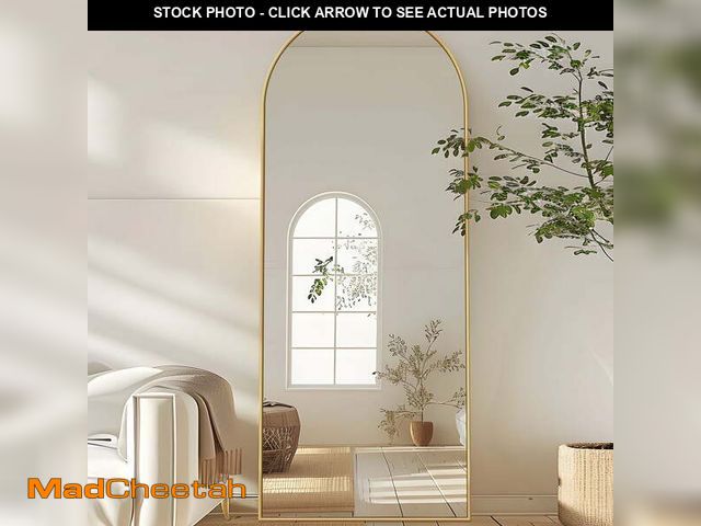 Lot 74-12678323 - Antok Arched Full Length Floor Mirror 58.1"x18" Full Body Mirror with Stand, for Bedroom, Living Roo...
