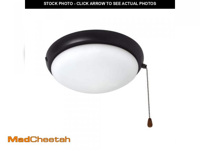 Lot 74-12531965 - Hampton Bay 2-Light Oil Rubbed Bronze Ceiling Fan Moon LED Light Kit - UNUSED