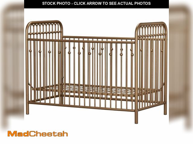 Lot 74-12787265 - (MISSING HARDWARE) Little Seeds Monarch Hill Ivy Metal Crib, Gold - USED