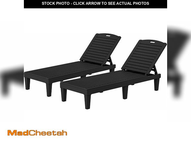 Lot 74-14305312 - YITAHOME Outdoor Chaise Lounge Chair, Plastic Pool Chaise Lounge with 5-Position Backrest, Easy Asse...